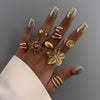 Jewelry Alloy Starfish Scallop Flower Open Ring Electroplating For Women