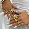 Jewelry Alloy Starfish Scallop Flower Open Ring Electroplating For Women