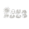 Jewelry Alloy Starfish Scallop Flower Open Ring Electroplating For Women