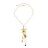 Jewelry Alloy Starfish Shell Pendant Necklace Set For Women Highend Animal Style Electroplated