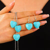 Jewelry Alloy Stone Love Drops Bell Pattern Electroplating Earrings Necklace