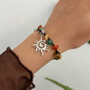 Jewelry Alloy Sweet Asymmetrical Gravel Beaded Bracelet With Star Metal Pendant And Electroplating