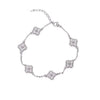 Jewelry Alloy Sweet Sakura Leaves Shaped Bracelet Microinlaid Zircon Set With Diamonds Fashion Style