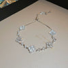 Jewelry Alloy Sweet Sakura Leaves Shaped Bracelet Microinlaid Zircon Set With Diamonds Fashion Style