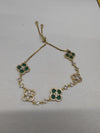 Jewelry Alloy Sweet Sakura Leaves Shaped Bracelet Microinlaid Zircon Set With Diamonds Fashion Style