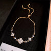 Jewelry Alloy Sweet Sakura Leaves Shaped Bracelet Microinlaid Zircon Set With Diamonds Fashion Style