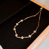 Jewelry Alloy Sweet Sakura Leaves Shaped Bracelet Microinlaid Zircon Set With Diamonds Fashion Style