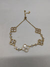 Jewelry Alloy Sweet Sakura Leaves Shaped Bracelet Microinlaid Zircon Set With Diamonds Fashion Style