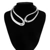 Jewelry Alloy Ushaped Twisted Double Collar Choker Bracelet Electroplated For Women
