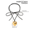 Jewelry Alloy Velvet Belt Geometric Heartshaped Pendant Necklace With Electroplating Treatment