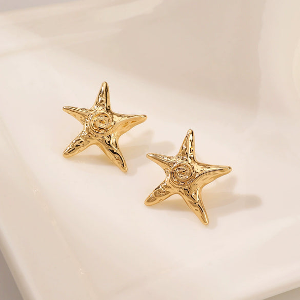 Jewelry Alloy Vintage Ocean Life Fivepointed Star Starfish Pendant Necklace Earring Ring Electroplating For Women