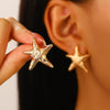 Jewelry Alloy Vintage Ocean Life Fivepointed Star Starfish Pendant Necklace Earring Ring Electroplating For Women