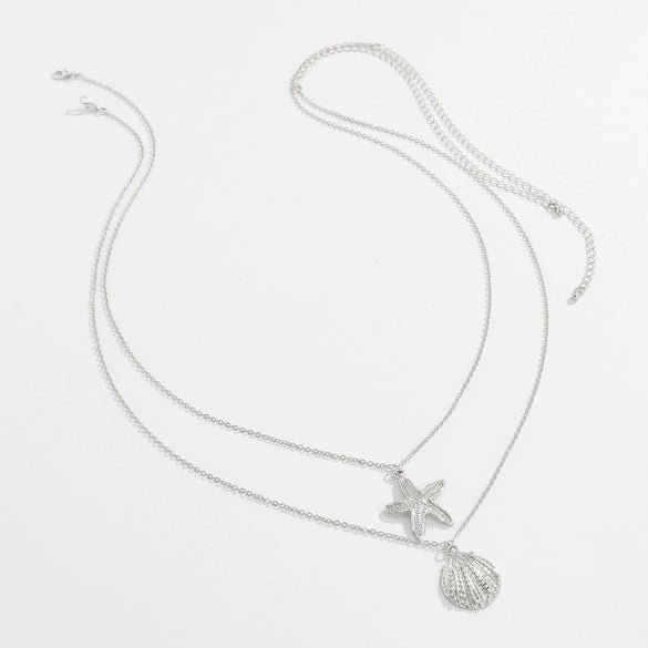 Jewelry Alloy Waist Chain Body Chain With Starfish Scallop Pendant Casual Style Metal