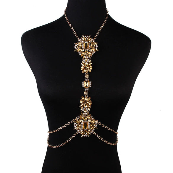 Jewelry Alloy Water Wave Chain Mixed Gem Inlay Flowers Style Women's