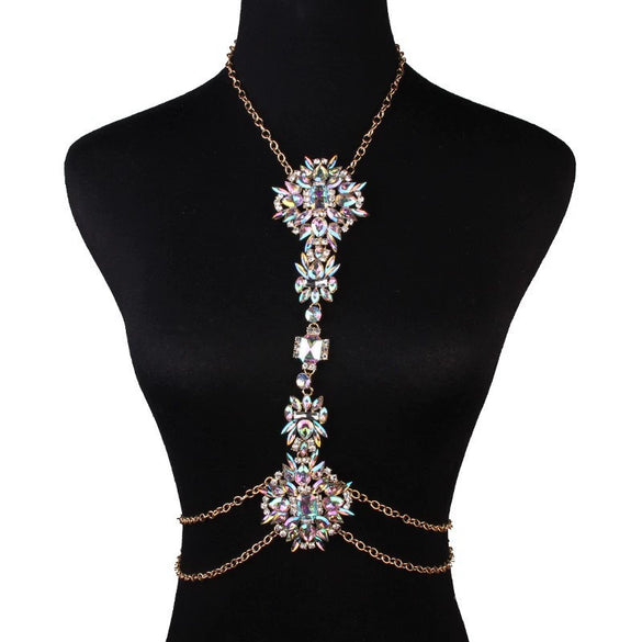 Jewelry Alloy Water Wave Chain Mixed Gem Inlay Flowers Style Women's