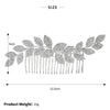 Jewelry Alloy Waveshaped Rhinestone Leaf Multitooth Bridal Hair Comb With Flower Pattern Electroplating For Women