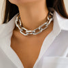 Jewelry Aluminum Cross Chain Women's Simple Punk Geometric Frosted Electroplated Necklace