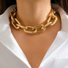 Jewelry Aluminum Cross Chain Women's Simple Punk Geometric Frosted Electroplated Necklace