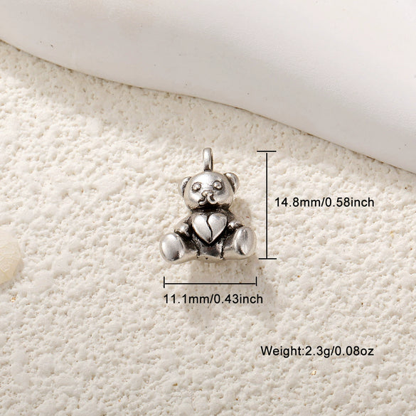 Jewelry Animal Copper Pendant Electroplated Bear Moon Mother And Son Crown