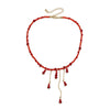 Jewelry Artificial Crystal Geometric Gothic Blood Dropping Tassel Clavicle Necklace For Women Electroplated
