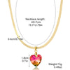 Jewelry Artificial Crystal Heart Pendant Snake Bone Chain Electroplated Simple Style