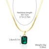 Jewelry Artificial Crystal Heart Pendant Snake Bone Chain Electroplated Simple Style