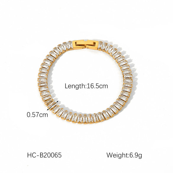 Jewelry Artificial Crystal Zircon Geometric Diamond Necklace For Women Titanium Steel