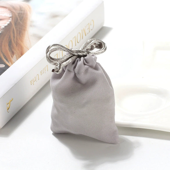 Jewelry Bag Velvet Hemp Rope Drawstring Solid Color
