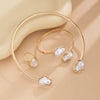 Jewelry Baroque Geometric Iron Alloy Imitation Pearl Electroplated Clavicle Chain