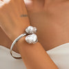 Jewelry Baroque Geometric Iron Alloy Imitation Pearl Electroplated Clavicle Chain