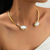 Jewelry Baroque Geometric Iron Alloy Imitation Pearl Electroplated Clavicle Chain
