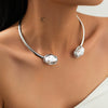 Jewelry Baroque Geometric Iron Alloy Imitation Pearl Electroplated Clavicle Chain