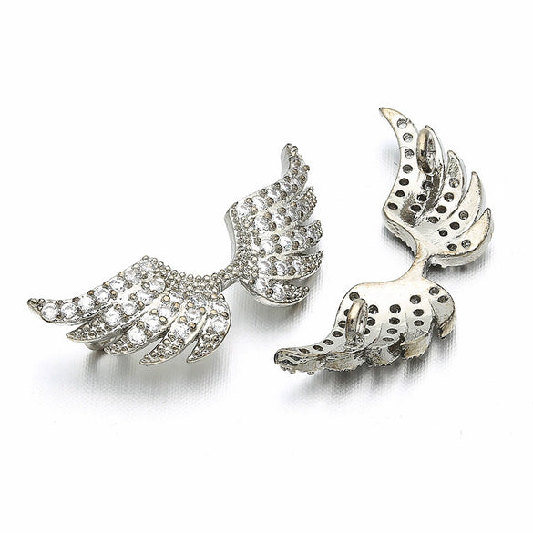 Jewelry Bead Buckle Diy Micro Inlay Accessories Angel Wings Copper Electroplating Connector Bracelet