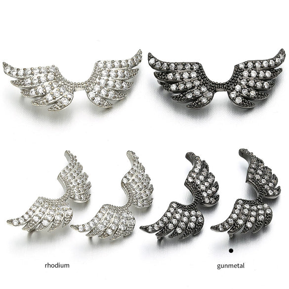Jewelry Bead Buckle Diy Micro Inlay Accessories Angel Wings Copper Electroplating Connector Bracelet