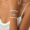 Jewelry Beaded Cross Bracelet With Star Pattern Ccb Metal Electroplated For Women
