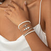 Jewelry Beaded Cross Bracelet With Star Pattern Ccb Metal Electroplated For Women
