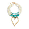 Jewelry Beaded Imitation Pearl Necklace Plastic Resin Alloy Heart Shape Electroplated For Women