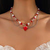 Jewelry Beaded Necklace With Fruit Pattern And Artificial Crystal Pendant Handmade For Women