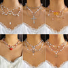 Jewelry Beaded Necklace With Fruit Pattern And Artificial Crystal Pendant Handmade For Women