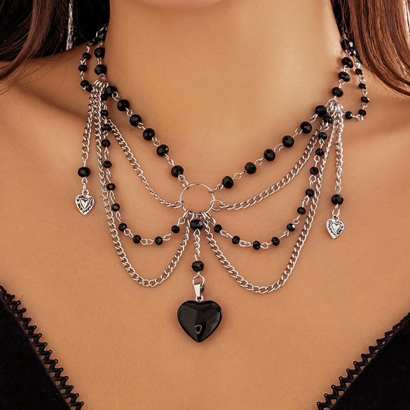 Jewelry Beaded Necklace With Fruit Pattern And Artificial Crystal Pendant Handmade For Women