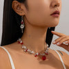 Jewelry Beaded Necklace With Fruit Pattern And Artificial Crystal Pendant Handmade For Women