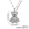 Jewelry Bear Pendant Copper Inlaid Zirconium Electroplating Necklace Animal Style