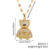 Jewelry Bear Pendant Copper Inlaid Zirconium Electroplating Necklace Animal Style