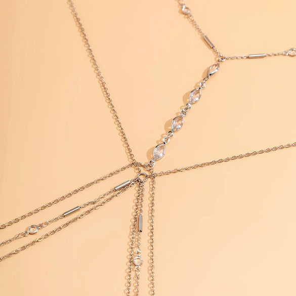 Jewelry Body Chain Alloy Inlaid Artificial Gemstones Semiprecious Stones Rhinestone Geometric Electroplating For Women