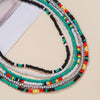 Jewelry Bohemian Color Rice Beads Multilayer Stacked Conventional Chain Geometric Women's Necklace