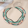Jewelry Bohemian Color Rice Beads Multilayer Stacked Conventional Chain Geometric Women's Necklace