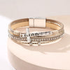 Jewelry Bohemian Cross Bracelet Pu Leather Geometric Electroplating Women's