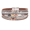 Jewelry Bohemian Cross Bracelet Pu Leather Geometric Electroplating Women's