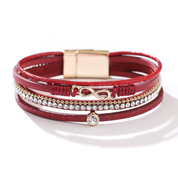 Jewelry Bohemian Cross Bracelet Pu Leather Geometric Electroplating Women's