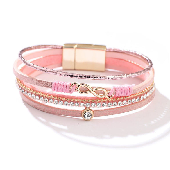 Jewelry Bohemian Cross Bracelet Pu Leather Geometric Electroplating Women's